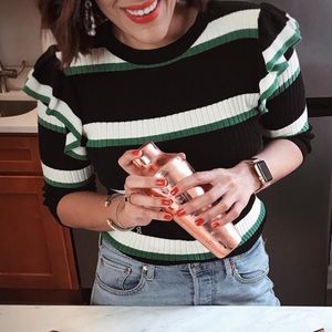 Who What Wear green stripe sweater Small